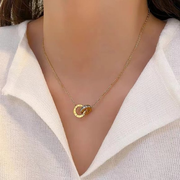 Interlocking zircon necklace girl - Picture 2 of 5